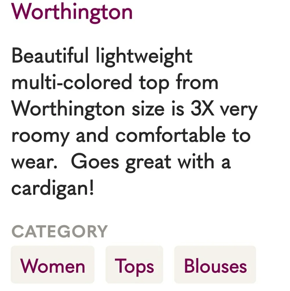 Worthington Geometric Blouse - Red, Pink, and Black, 3X - Picture 8 of 8